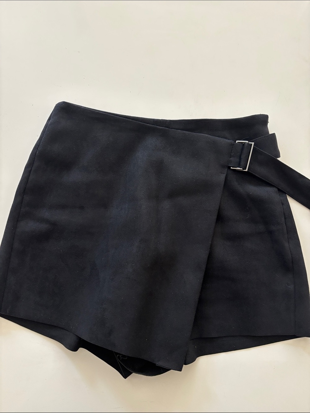 Zara Black Wrap Skort with Buckle Detail